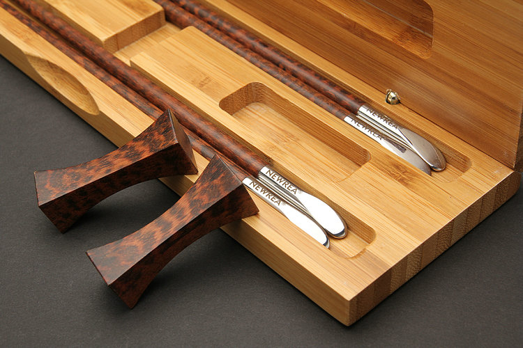 德国newrea特级蛇纹木筷子 投资鉴赏增值 艺术品收藏送礼swbxd-t 五双