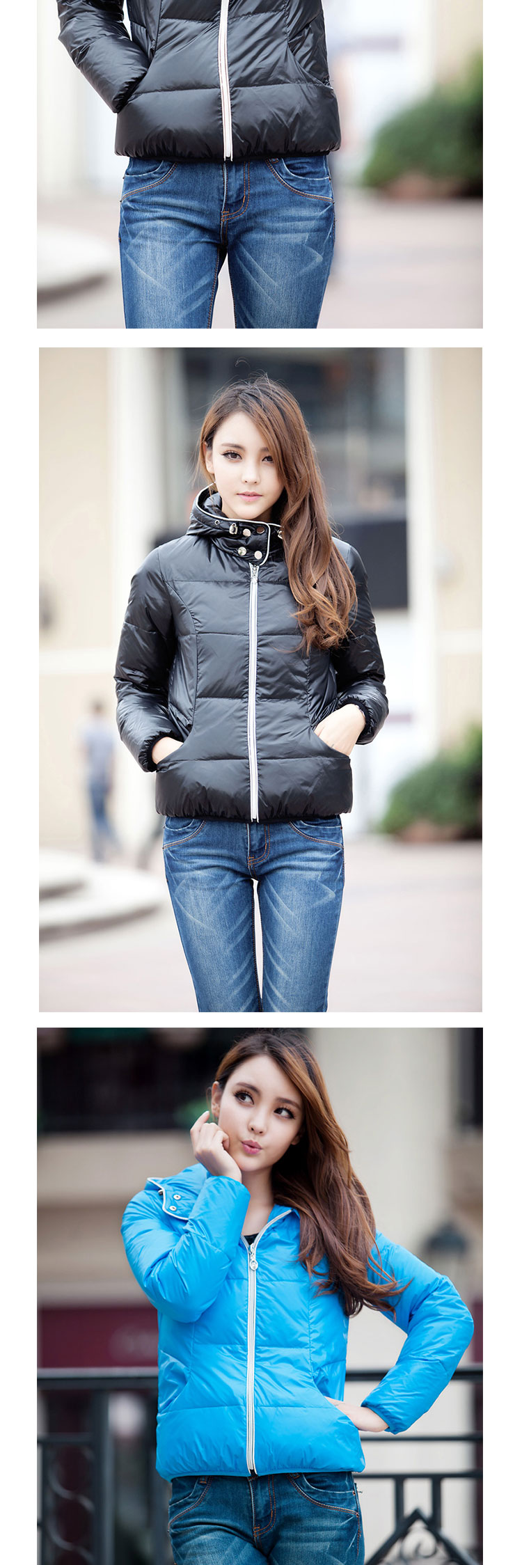 红叶精灵 修身短款羽绒服女 正品2013冬季新款韩版时尚羽绒服外套 桔