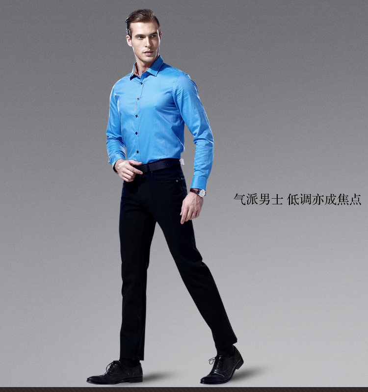 亚狮龙 新品上市 男士长袖衬衫cs10031 天蓝色 xl