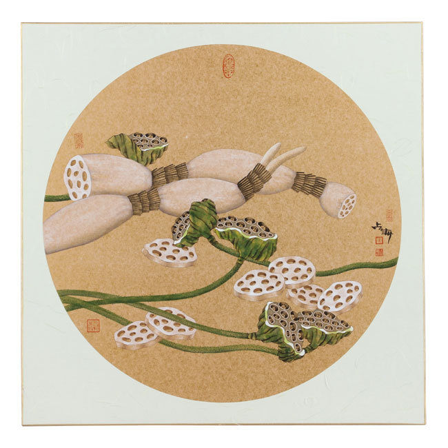 名称:吴占春《莲藕》 形式:四尺斗方 规格:约69cm*69cm 吴占春,1963年