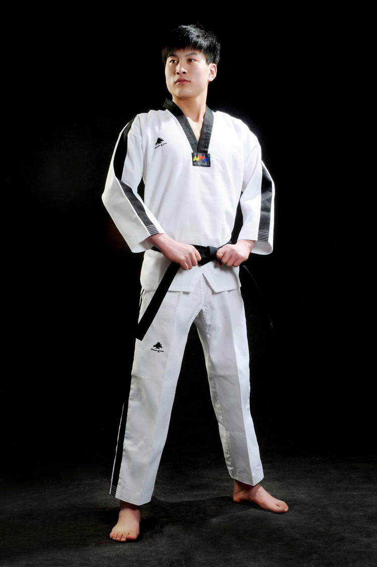 京品年货 pinetree 松树 提花加肩条跆拳道服 教练服160cm-190cm 白色