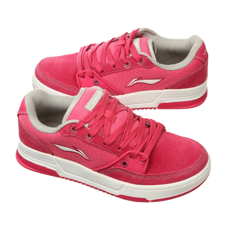 李宁女鞋街头运动鞋经典休闲鞋 almg034-1 粉/冷灰 36