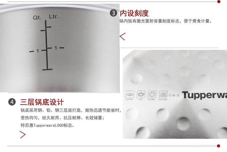 特百惠Tupperware 精灵锅具 多用锅 2L