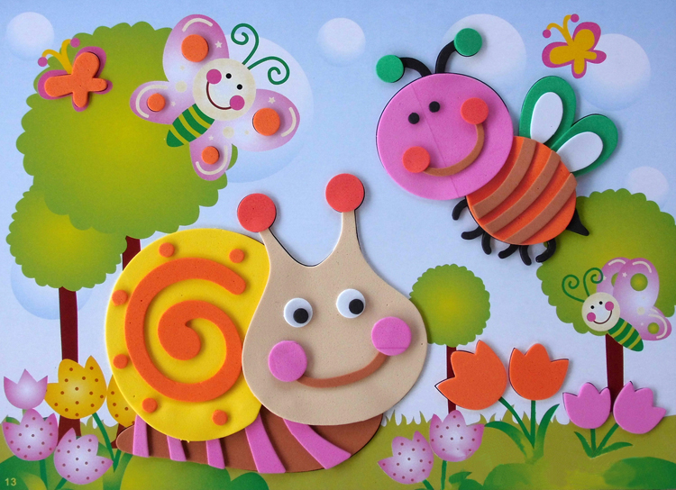 eva手工制作立体贴画 儿童diy贴画创意粘贴3d立体艺术画 开发智力