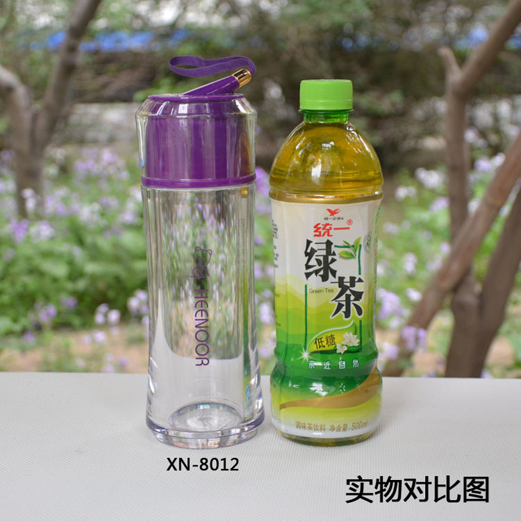
                                        希诺PC口杯 塑料杯子运动水杯带提绳XN-8012 红色                