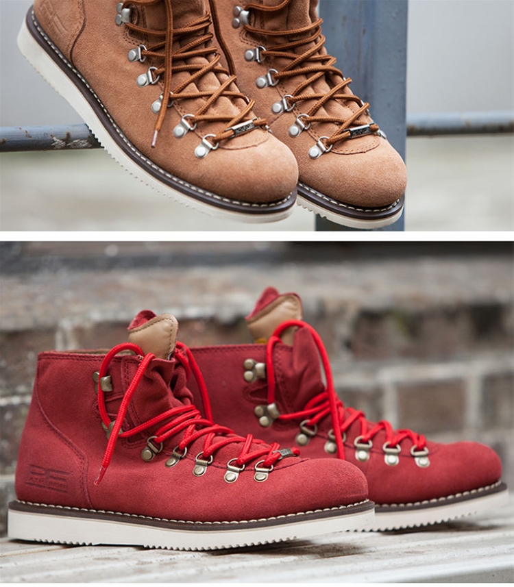 pf 柳钉工装鞋 秋冬新款马丁靴子 短筒靴 韩版潮流牛皮靴子 男鞋 户外