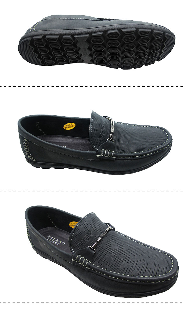 宾奴2013新款舒适商务日常男鞋 头层牛皮 休闲男鞋431431063黑色 黑色