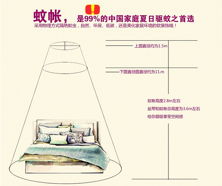 欧莉斯（olies）宫廷公主吊顶圆顶蚊帐加密方顶吸顶不锈钢落地学生床幔 飘飘公主Y03黄色 1.2米床适用