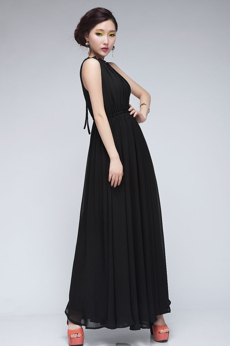 韩潮都舍特价清仓连衣裙2014夏季雪纺长裙大摆雪纺连衣裙女支持货到