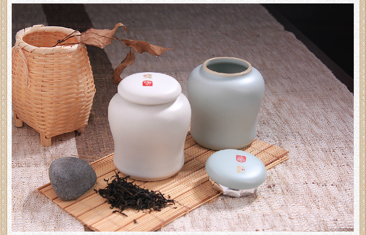 
                                        陶立方 汝窑茶叶罐陶瓷制品锡纸密封罐开片 LP-1103CYG 天青色                