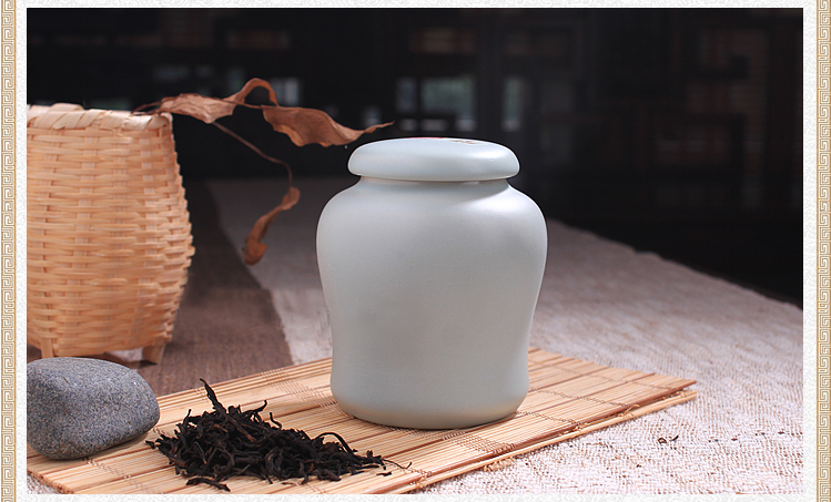 
                                        陶立方 汝窑茶叶罐陶瓷制品锡纸密封罐开片 LP-1103CYG 天青色                