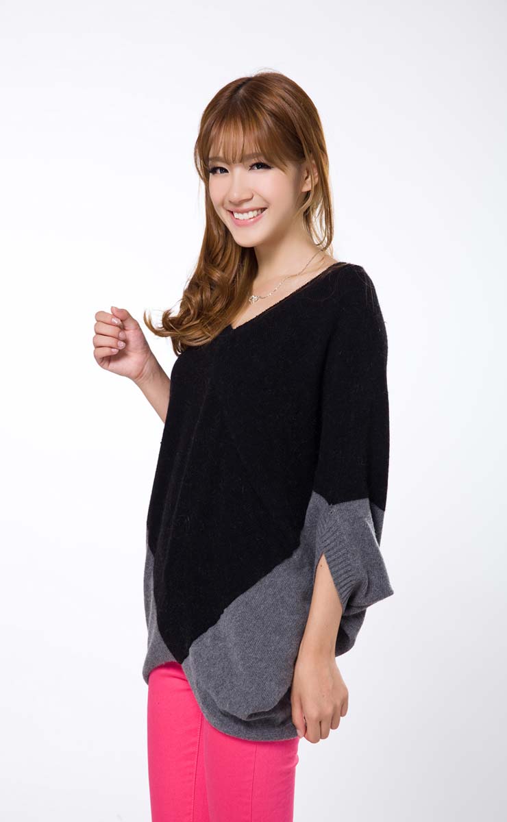 丹琪杰思(dantsjesse)2013秋新款韩版上下两穿法宽松休闲针织毛衣