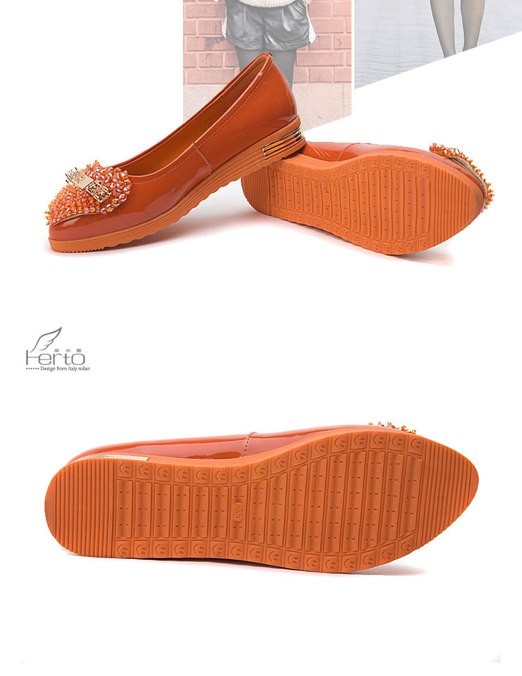 菲尔图春季新款单鞋牛漆皮舒适浅口气质单鞋 驼色 fc213-6t 36