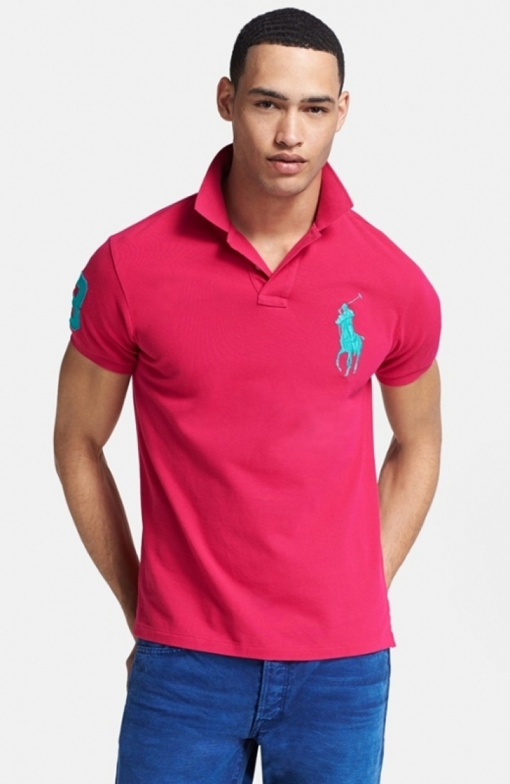 拉夫劳伦马球 polo by ralph lauren 男式短袖polo衫 sport pink q