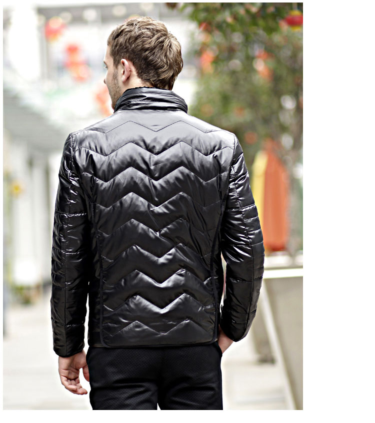 奔迈benmai男士纯色立领休闲羽绒服男装冬季新款外套1305 黑色 190