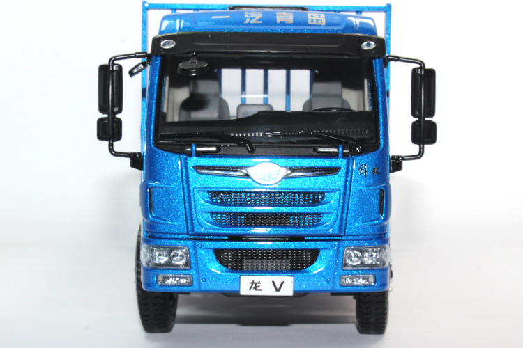 国产原厂1:24 解放龙v 载货车 龙v 平板 卡车 合金工程模型 白色