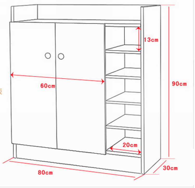 宜家大容量玄关 组合鞋柜子 鞋架门厅柜 白色 尺寸80x90x30