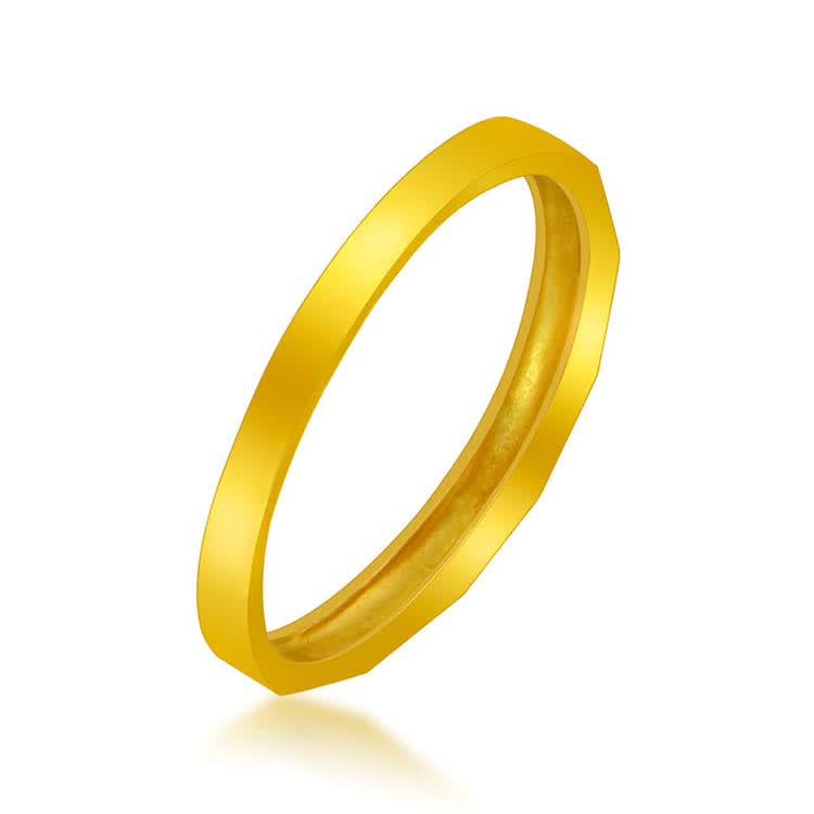 百利金bejewel 24k黄金戒指相伴情侣对戒999千足金结婚戒指单只 12号