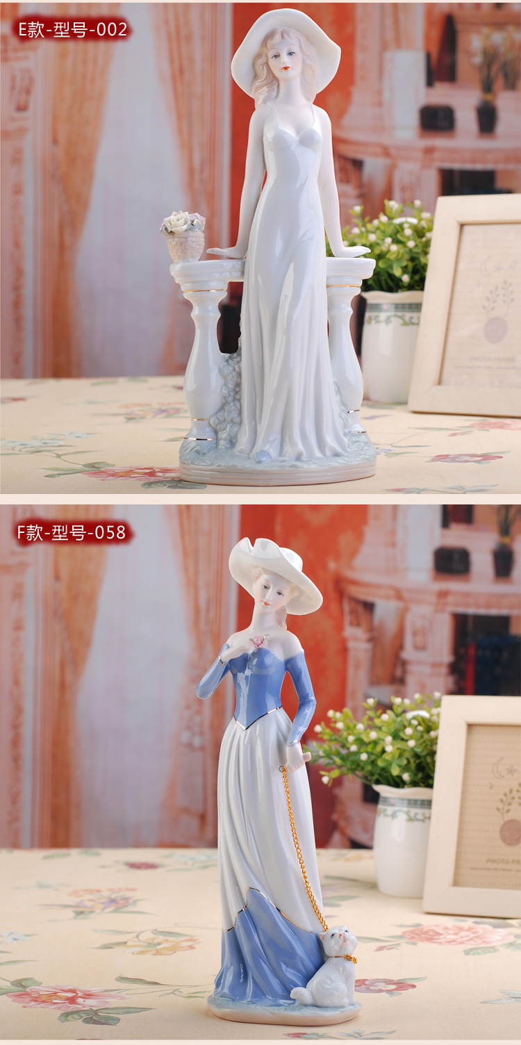 
                                        陶瓷工艺品摆设现代家居装饰品人物摆件 西洋女摆件 最可爱的人 070                