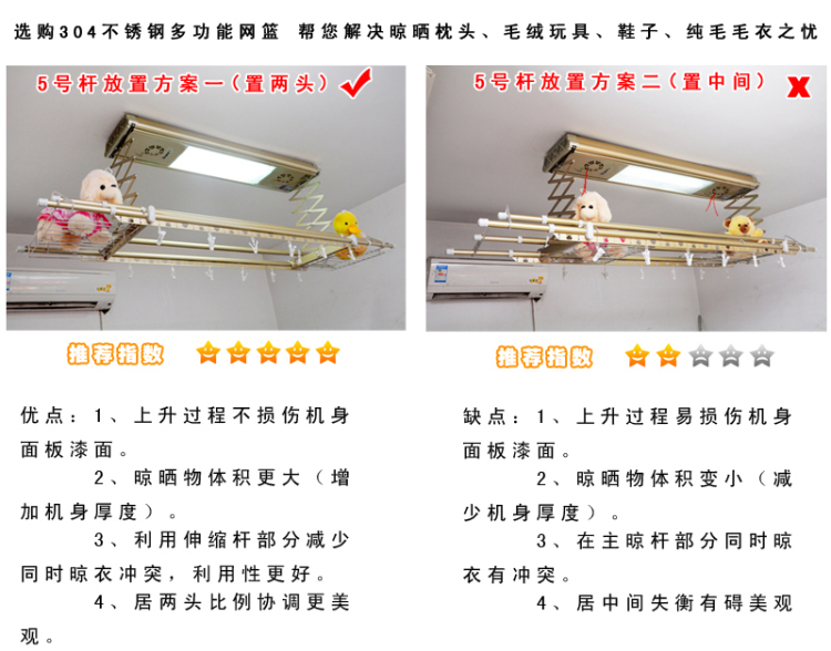 欧兰特V435电动晾衣架遥控 晾衣机 遥控升降 晒衣架 全自动凉衣架 原厂标配+LED灯+20个衣架