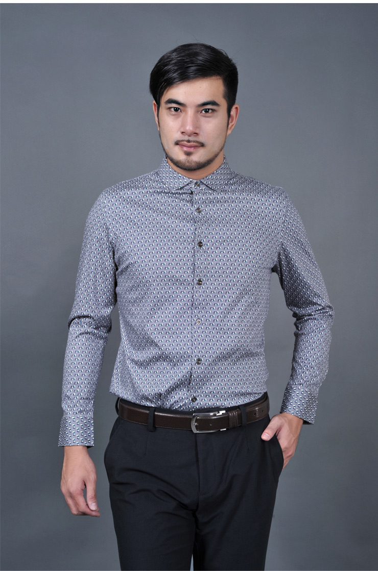 【支持货到付款】泰格tegge男装新品男士长袖纯棉衬衫舒适修身全棉衬