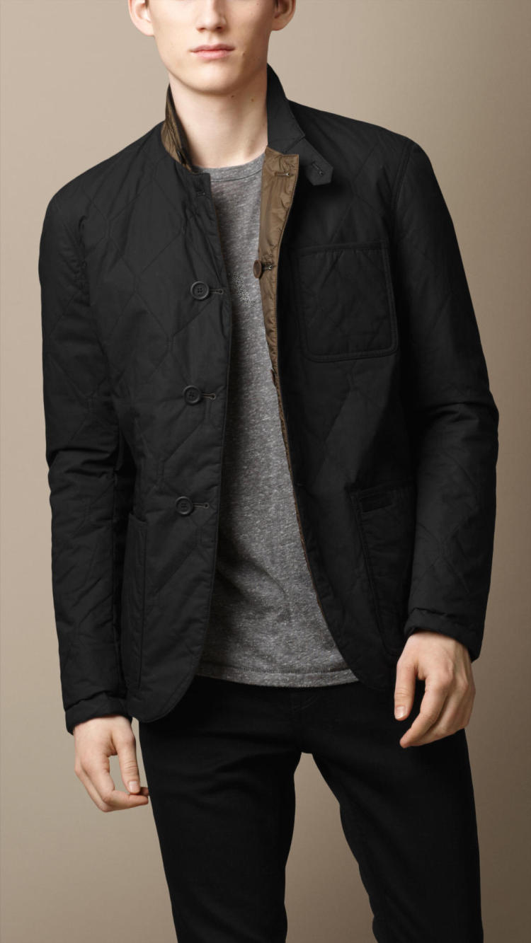 欧美代购2014新款巴宝莉burberry男装双面两穿军装绗缝夹克39015621