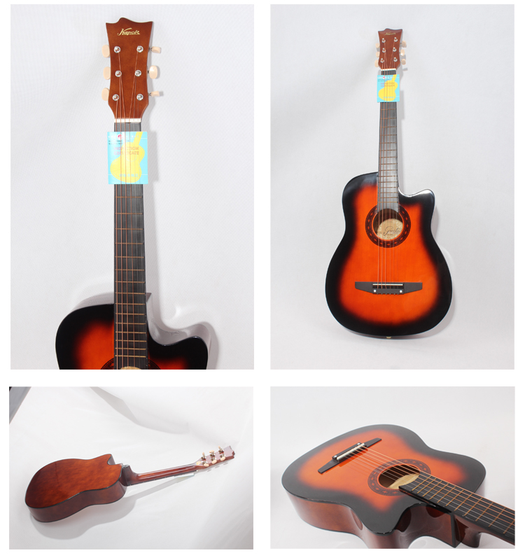 红棉吉他 zs-1 缺角各色普及吉他 38寸吉他 黑色