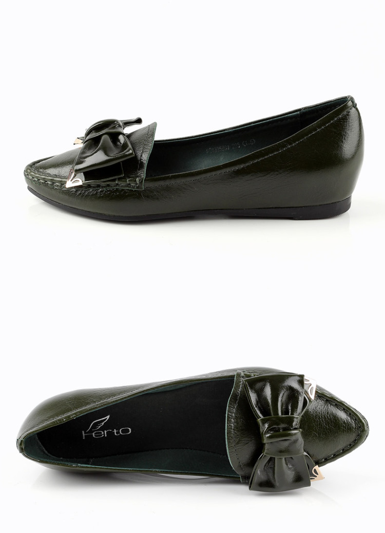 ferto菲尔图 正品真皮 牛皮尖头浅口内增高单鞋舒适真皮新品女鞋 黄色