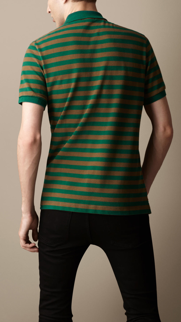 burberry brit/巴宝莉 2014新品 男士短袖纯棉polo衫 时尚条纹修身款