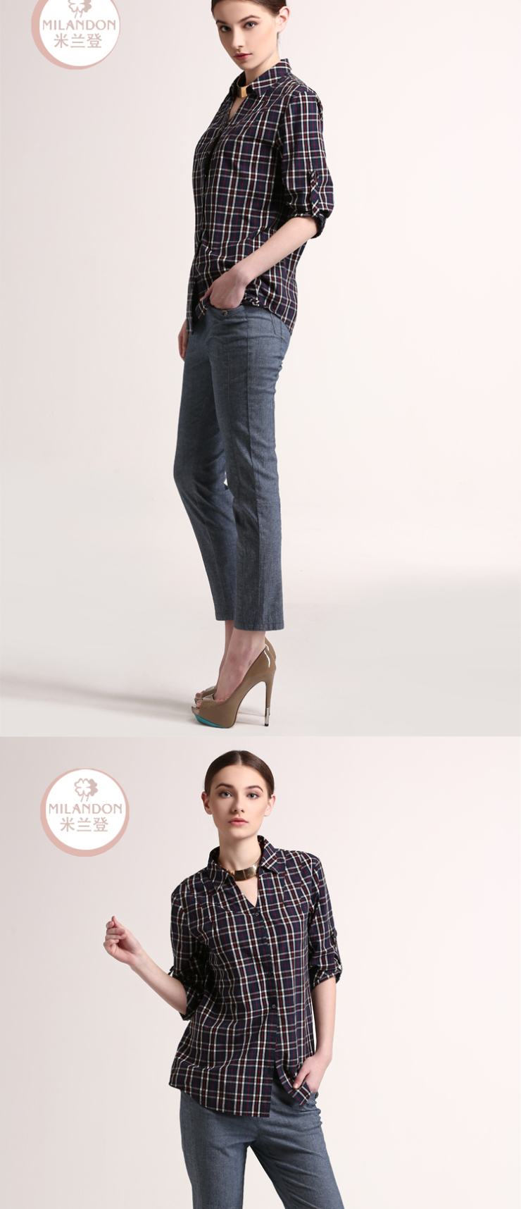 米兰登2013 春夏新款女裤弹力牛仔小脚九分裤 牛仔裤we110016 浅兰