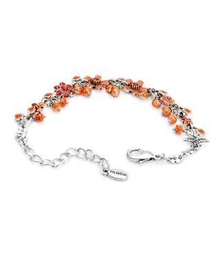 pilgrim skanderborg 女士花朵水晶手链 橙色 f