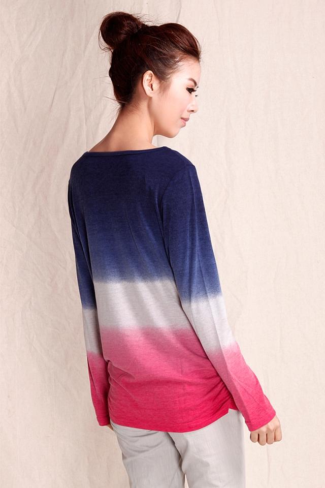 嘉彩 吊染抽象花色 春季针织衫2051158 原价398