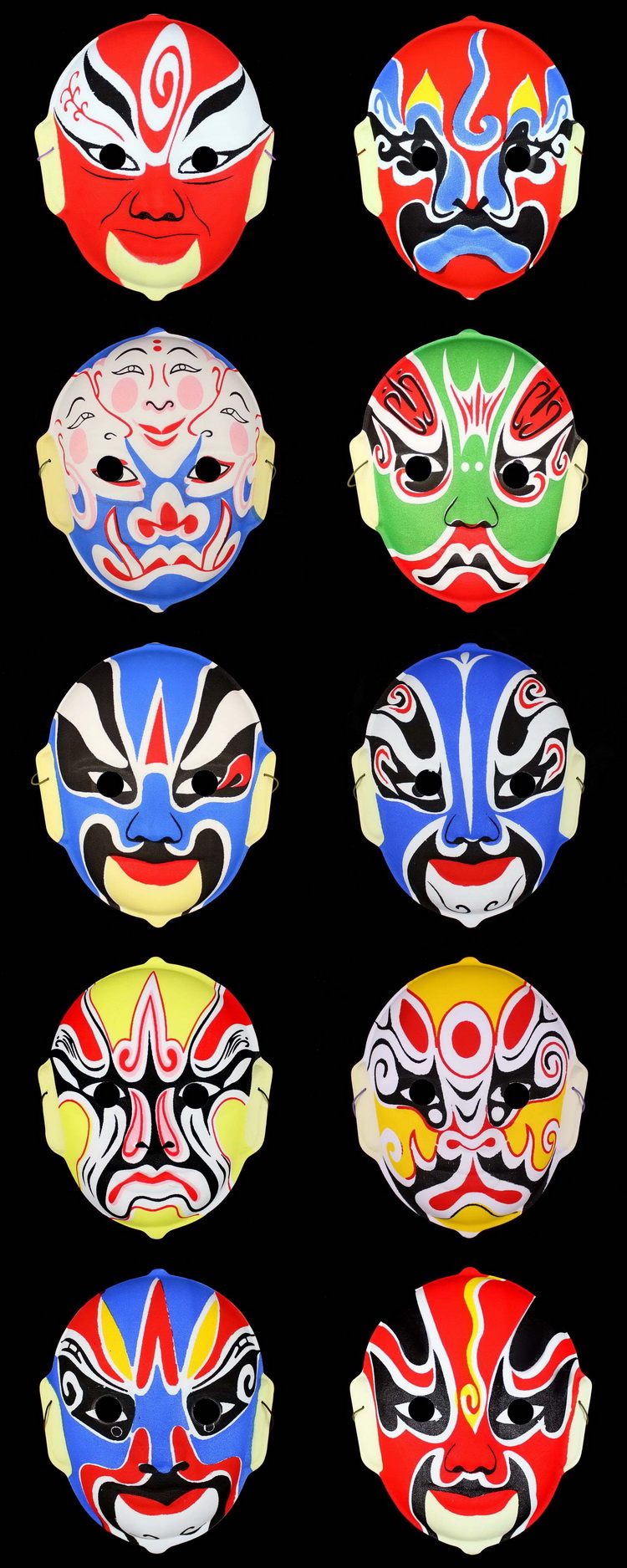 京剧脸谱着重在形,神,意等方面,表现多种人物忠,奸,善,恶寓意褒贬