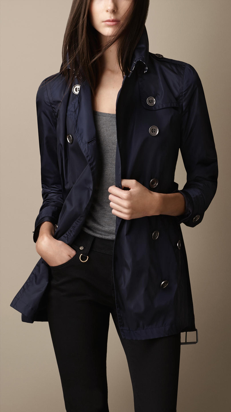 burberry brit/巴宝莉 2014新款 女士时尚中长款翻领风衣 39228971 深