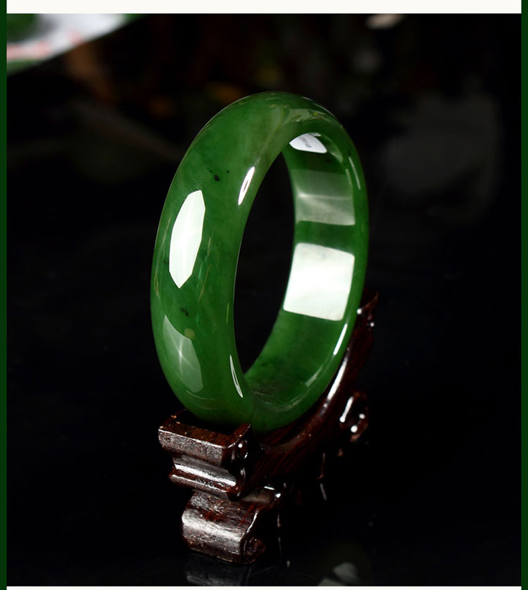 12]碧玉尊 玉镯女和田玉手镯 老坑菠菜绿碧玉手镯 珠宝玉器玉石镯子带