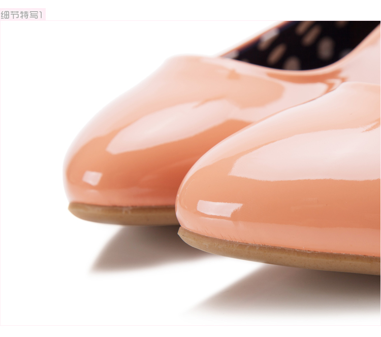 如熙2013正品甜美浅口搭扣单鞋尖头舒适内增高女单鞋130604 丹粉色 37