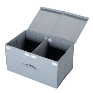 骥龙 竹炭收纳箱 收纳盒双盖 竹炭 三抽