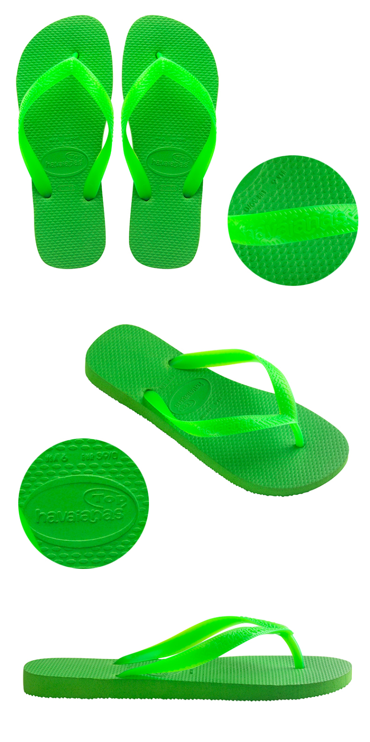 新品havaianas人字拖2014男女防滑夹脚平底top荧光绿拖鞋哈瓦那 33/34