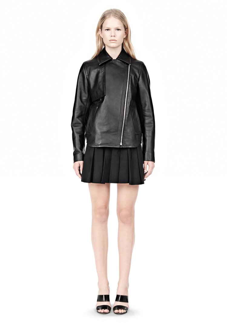 美国代购2014新款alexanderwang亚历山大王女装/羊皮皮衣 101242c