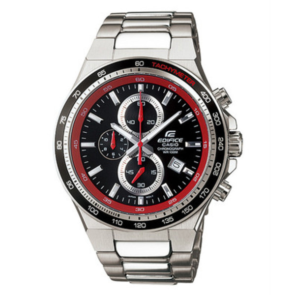 casio 卡西欧 女士不锈钢计时石英表 ef546d-1a4 黑色