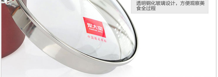 炊大皇汤锅可立手柄溢彩不粘复底汤锅电磁炉通用 24cm CKNS6624