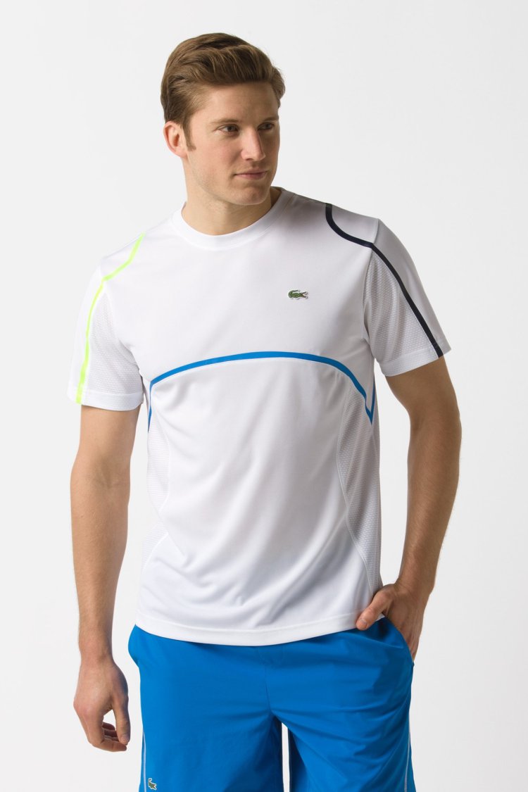 lacoste/法国鳄鱼 代购男款t恤 涤纶 圆领 条纹th7675-51