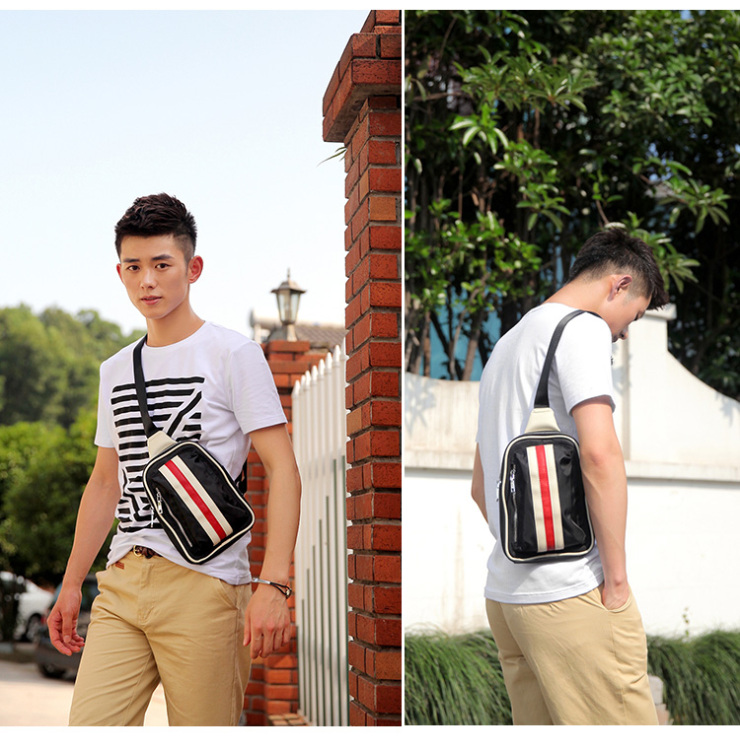 麦哲mcgor 2013爆款韩版优质尼龙烟包胸包斜背包 a3863mg 黑色 腰包