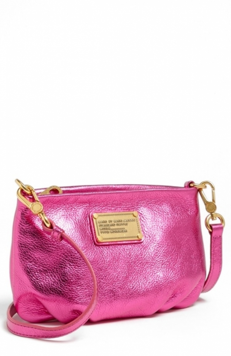 马克雅可布 marc jacobs 女式单肩包 metallic pink q00077615