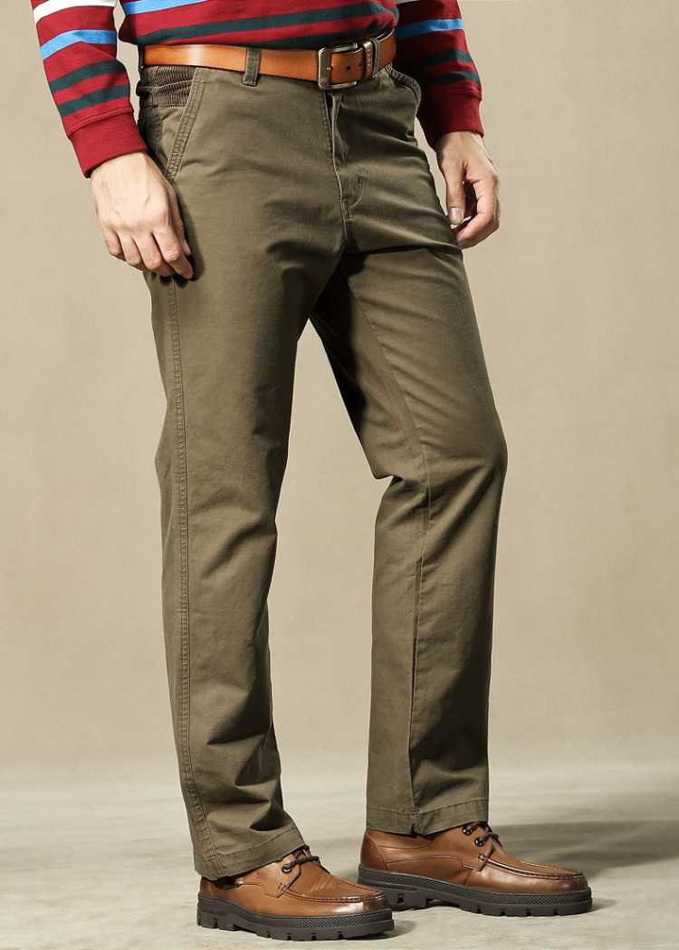 骆驼(camel)春季休闲男士裤 休闲长裤男直筒裤3f15309 军绿色 29