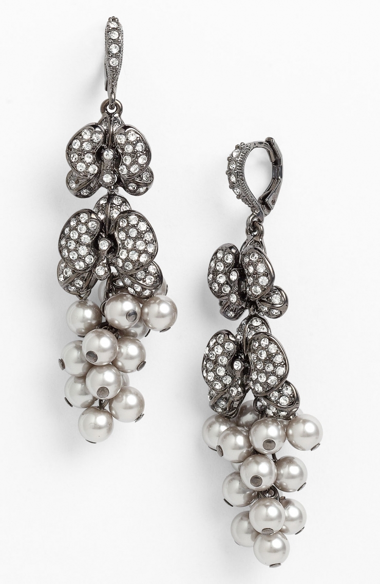 纪梵希 givenchy 女式耳环 grey/ clear crystal/ hematite q00027943