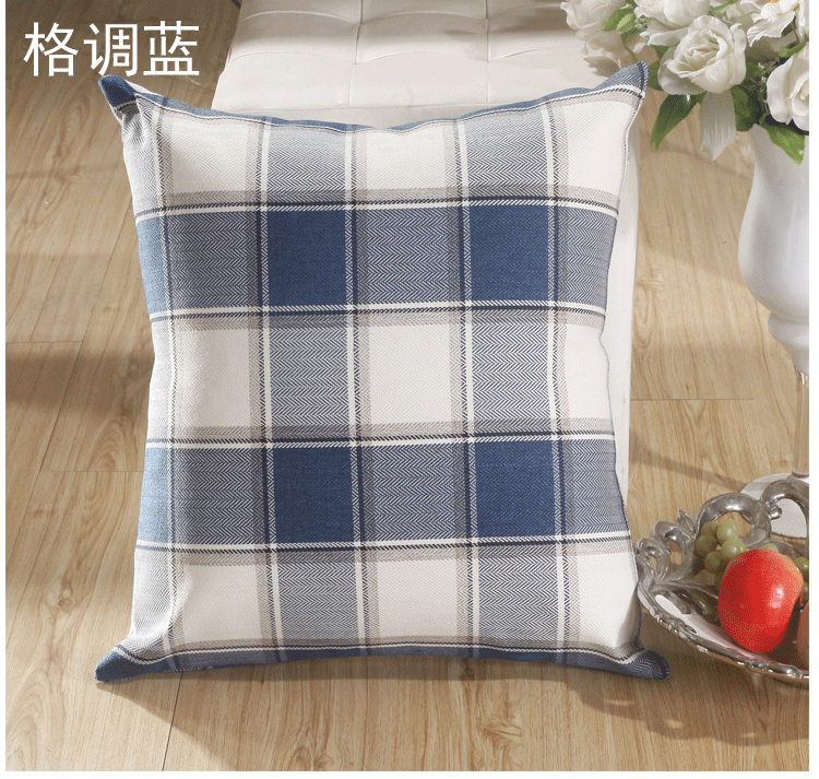 米嘟家纺 麻纱抱枕（含芯）抱枕套 55*55cm 可机洗 汽车靠垫办公室抱枕 格调绿 55cm*55cm抱枕芯