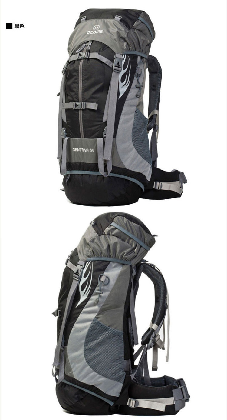 acome阿珂姆 徒步登山包户外包骑行双肩包旅行包男女款双肩背包 黑色