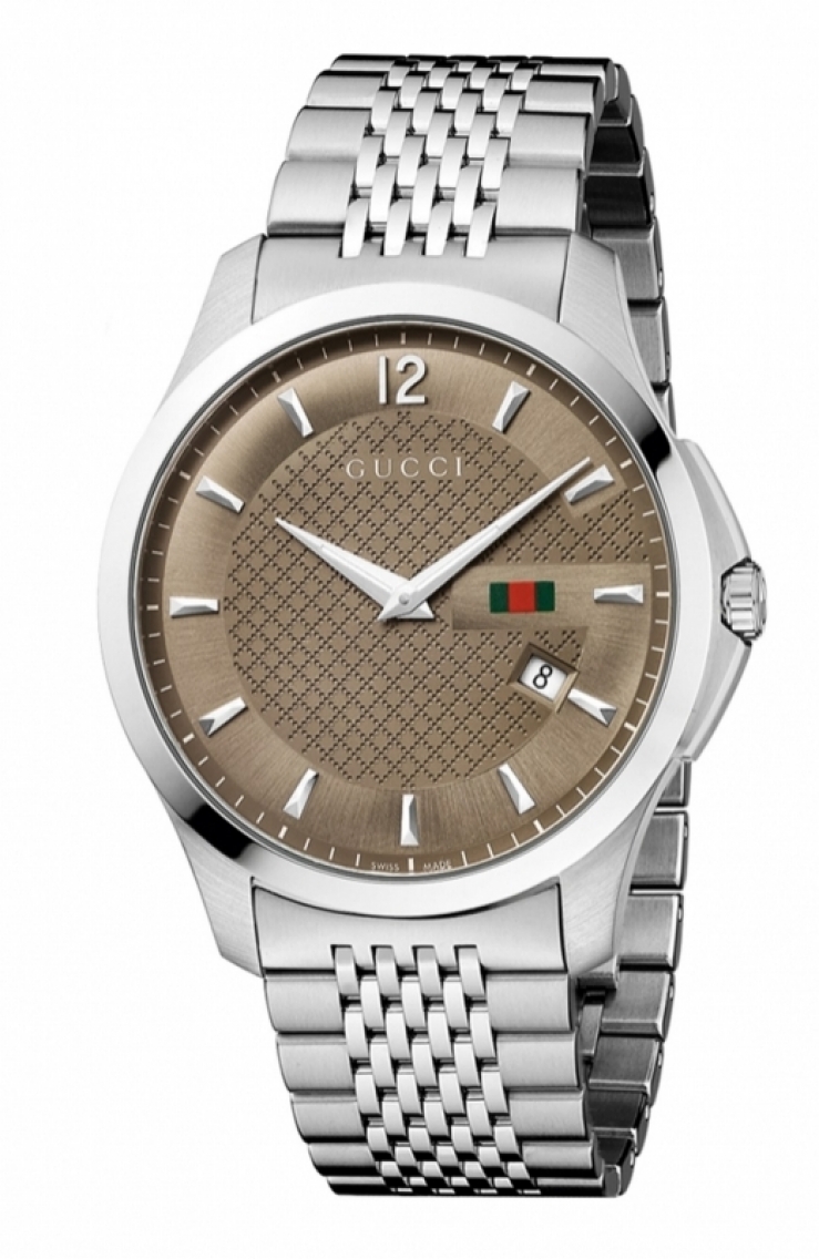 古驰gucci 男表 男式合金带手表 silver/ brown q00190437 one size