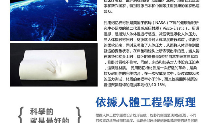
                                        绿野仙踪 护颈椎记忆枕芯 人体工学型枕头 含枕套 波浪记忆枕 50*30*(7-10)cm                